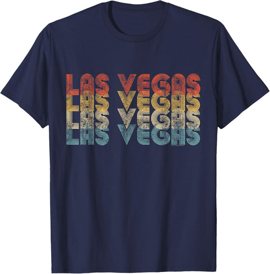 Vintage Retro 70s 80s Las Vegas Souvenir T-Shirt - T-Shirt | Navy