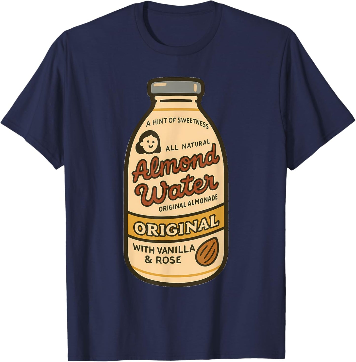 Backrooms Retro Almond Water T-Shirt - T-Shirt | Navy