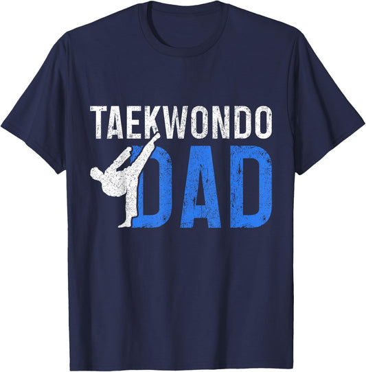 Taekwondo Dad Martial Arts Fighter T-Shirt - T-Shirt | Navy