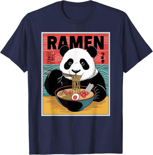 Anime Panda Manga Kawaii Otaku Neko Japanese Ramen Panda T-Shirt - T-Shirt | Navy