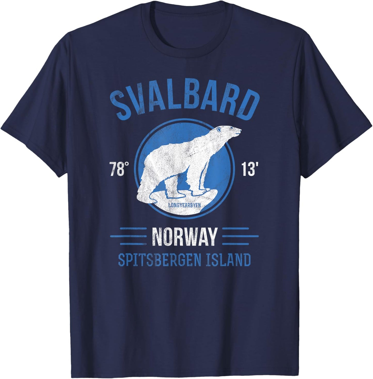 Svalbard Norway Arctic Circle Polar Bear Spitsbergen T-Shirt - T-Shirt | Navy