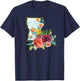 Louisiana Watercolor Flower T-Shirt - T-Shirt | Navy