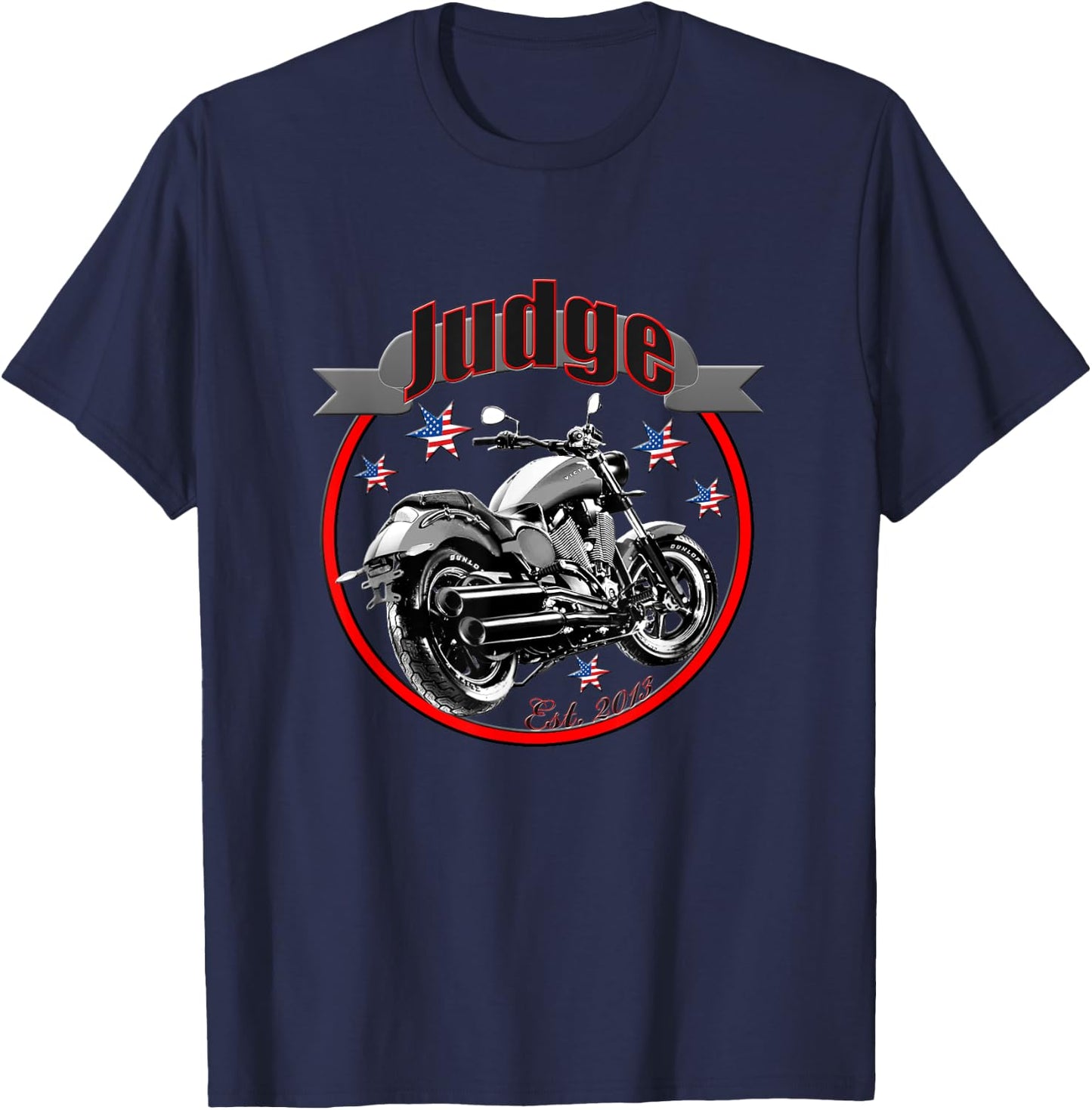 Victory Judge U.S.A. Star Motorcycle T-Shirt - T-Shirt | Navy