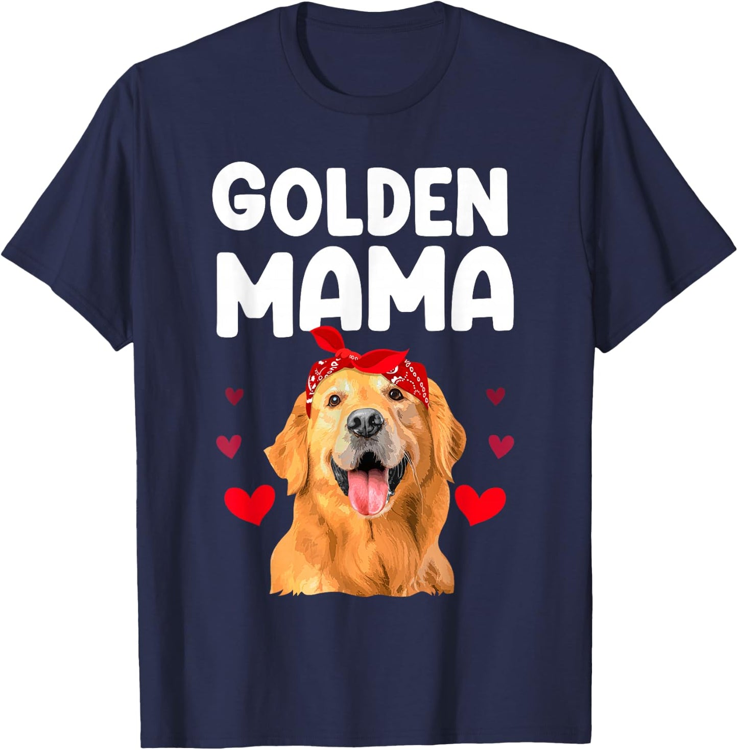 Golden Retriever Design For Mom Women Golden Retriever Lover T-Shirt - T-Shirt | Navy