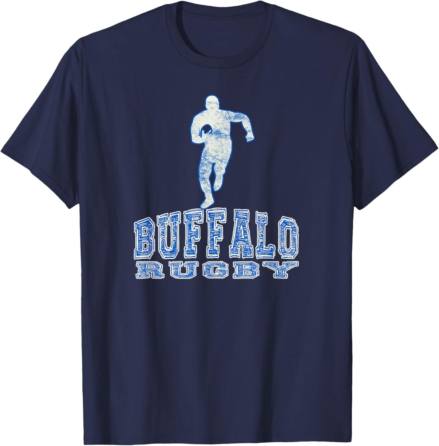 Vintage Buffalo Rugby with Rugby Player T-Shirt - T-Shirt | Navy