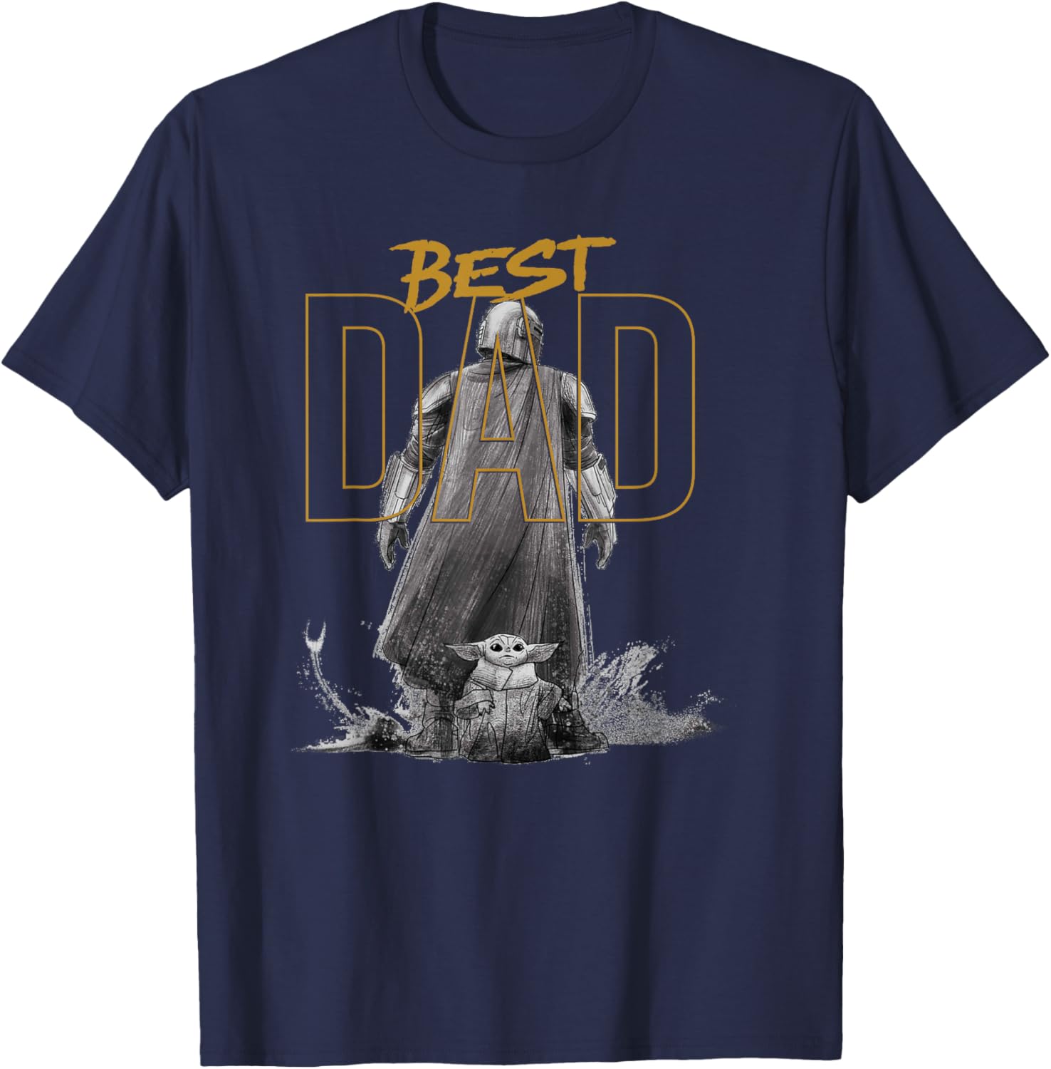 Star Wars The Mandalorian and Grogu Best Dad Father’s Day T-Shirt - T-Shirt | Navy