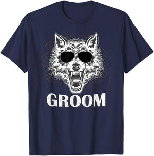 Groom Wolf Bachelor Party Shirt T-Shirt - T-Shirt | Navy