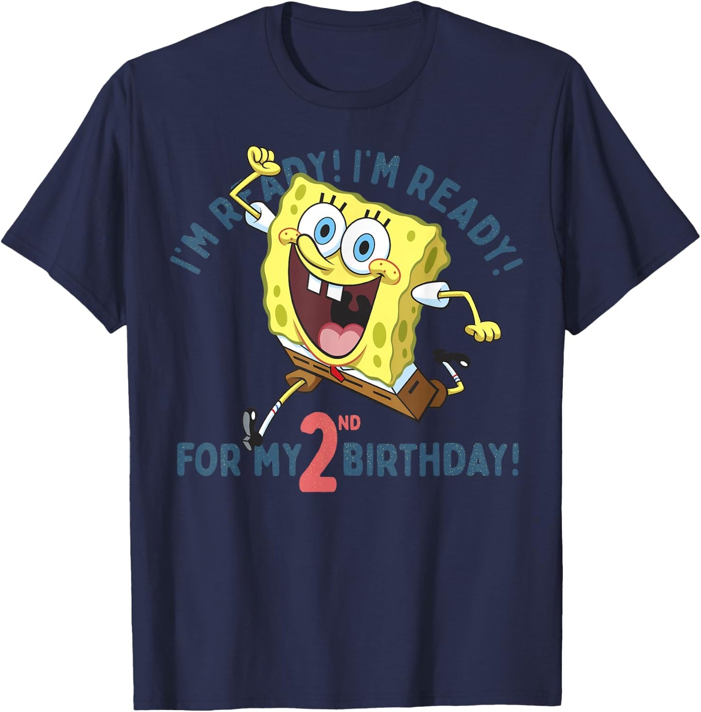 Nickelodeon SpongeBob SquarePants Ready For My 2nd Birthday T-Shirt - T-Shirt | Navy