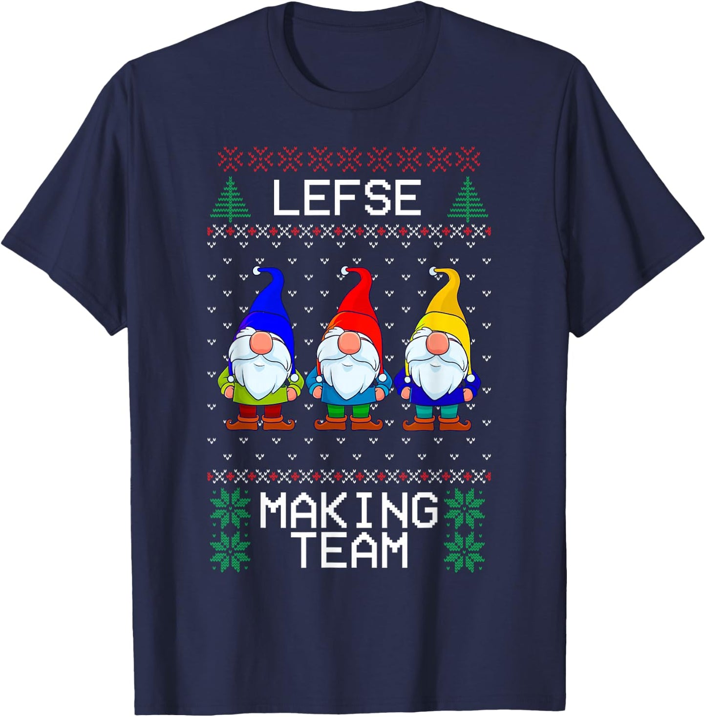 Lefse Making Team, Nordic Christmas Tomte Gnome Xmas Women T-Shirt - T-Shirt | Navy