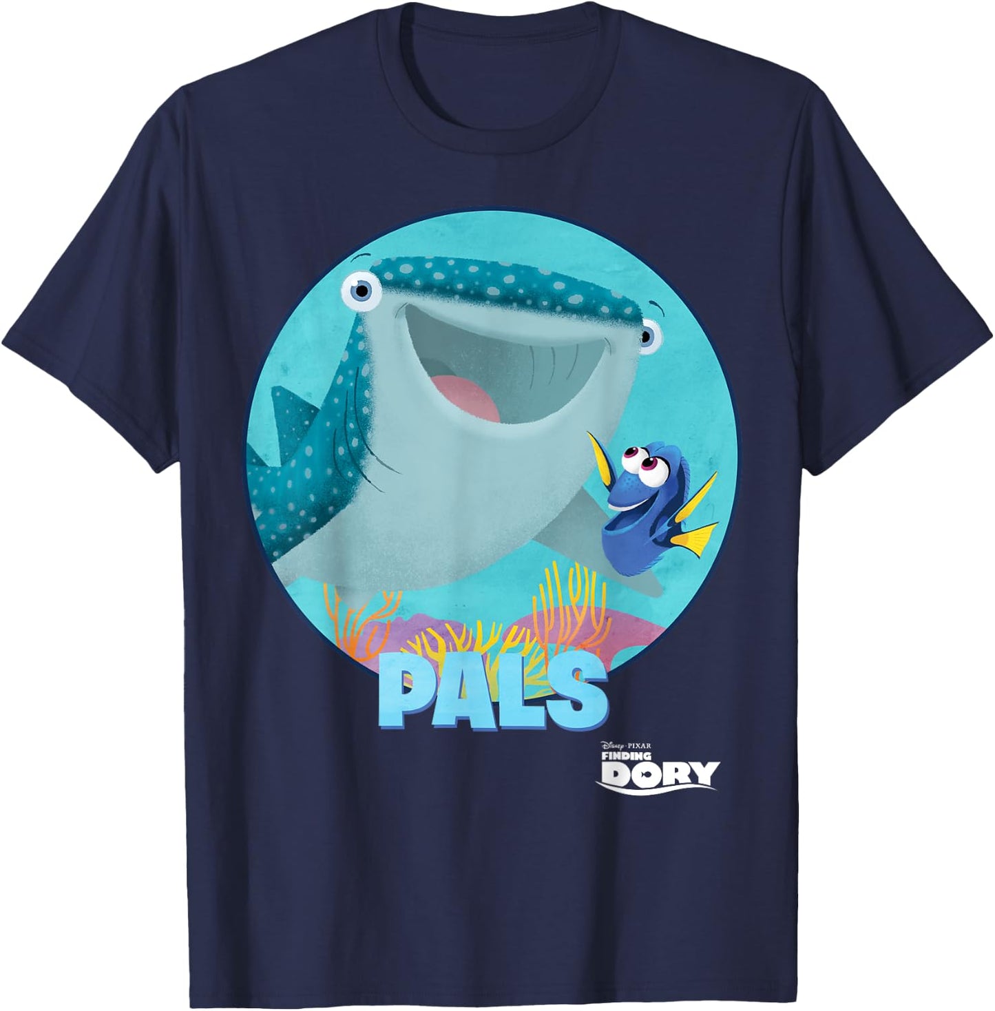 Disney Pixar Finding Dory & Destiny Biggest Fish Pals Logo T-Shirt - T-Shirt | Navy