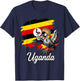 Uganda Flag Grey Crowned Crane National Bird T-Shirt - T-Shirt | Navy