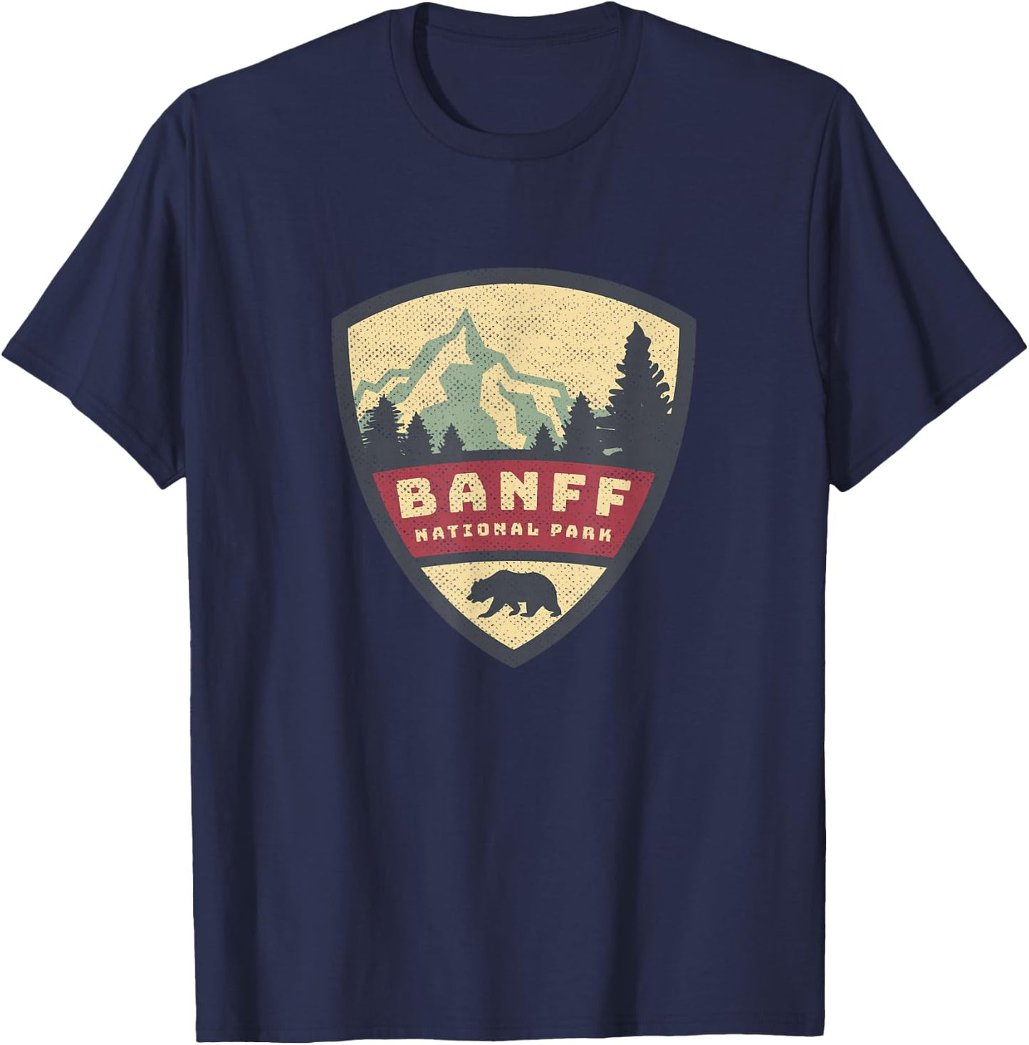 Vintage Retro Canadian Banff National Park Rustic Souvenirs T-Shirt - T-Shirt | Navy