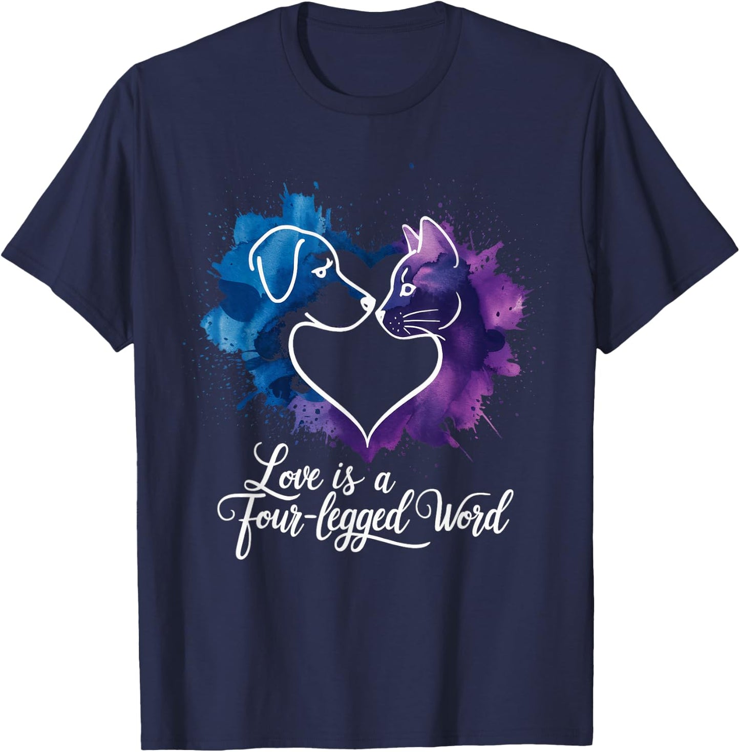 Love is a Four-Legged Word T-Shirt - T-Shirt | Navy