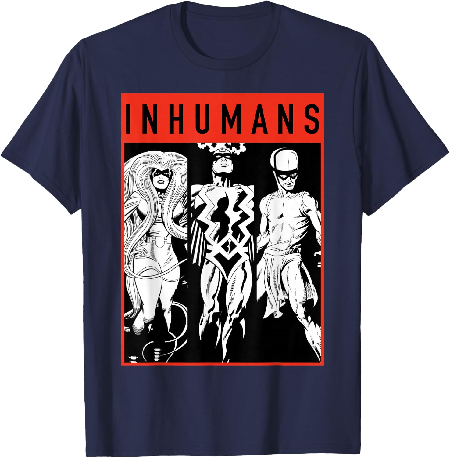 Marvel The Inhumans Black Bolt Karnak Medusa Graphic T-Shirt - T-Shirt | Navy
