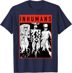 Marvel The Inhumans Black Bolt Karnak Medusa Graphic T-Shirt - T-Shirt | Navy