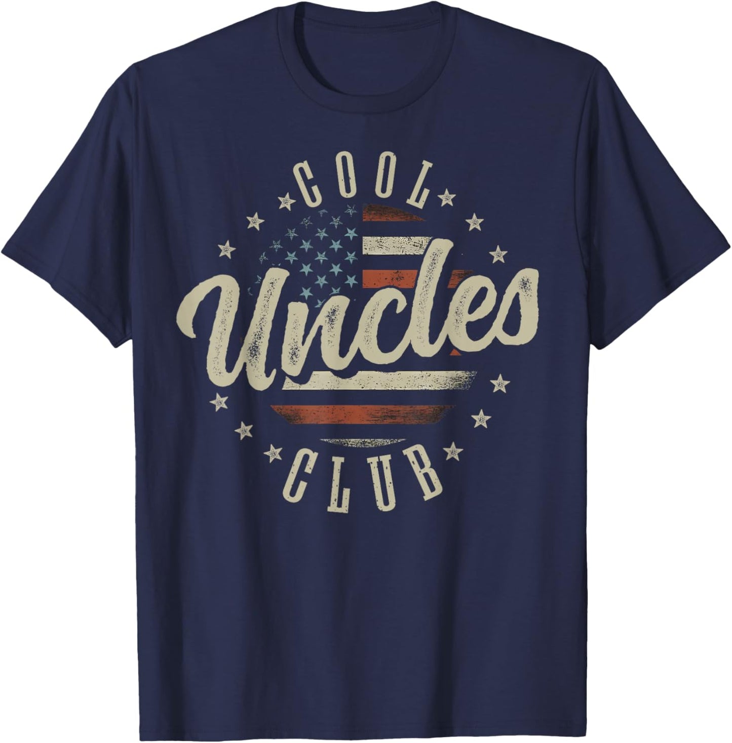 Patriotic Cool Uncles Club Funny Fathers Day American Flag T-Shirt - T-Shirt | Navy