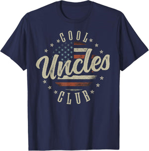 Patriotic Cool Uncles Club Funny Fathers Day American Flag T-Shirt - T-Shirt | Navy
