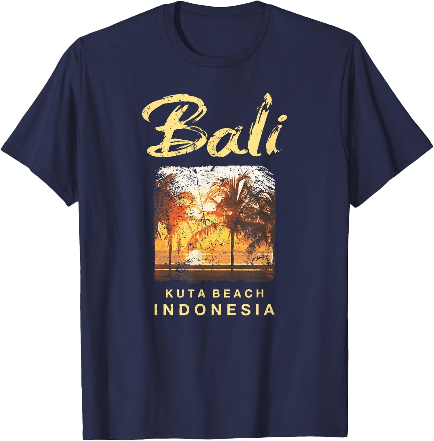 BALI Kuta Beach Indonesia Vintage Surfing T-Shirt - T-Shirt | Navy