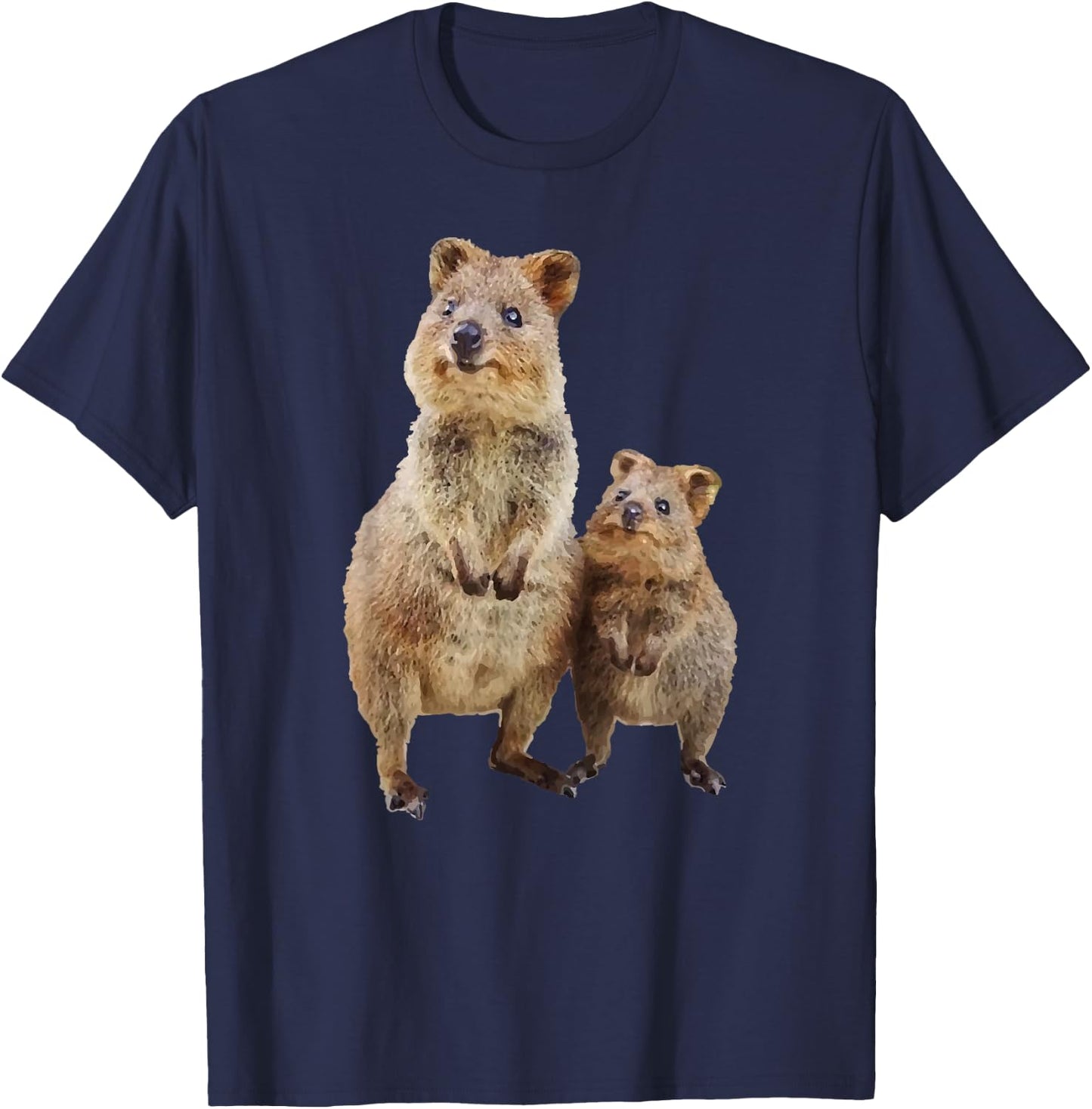 Quokka | Funny Australian Quokka with Baby T-Shirt - T-Shirt | Navy