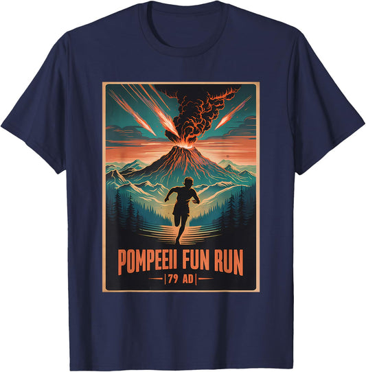 Pompeii Run Volcanologist Geography Volcanology T-Shirt - T-Shirt | Navy