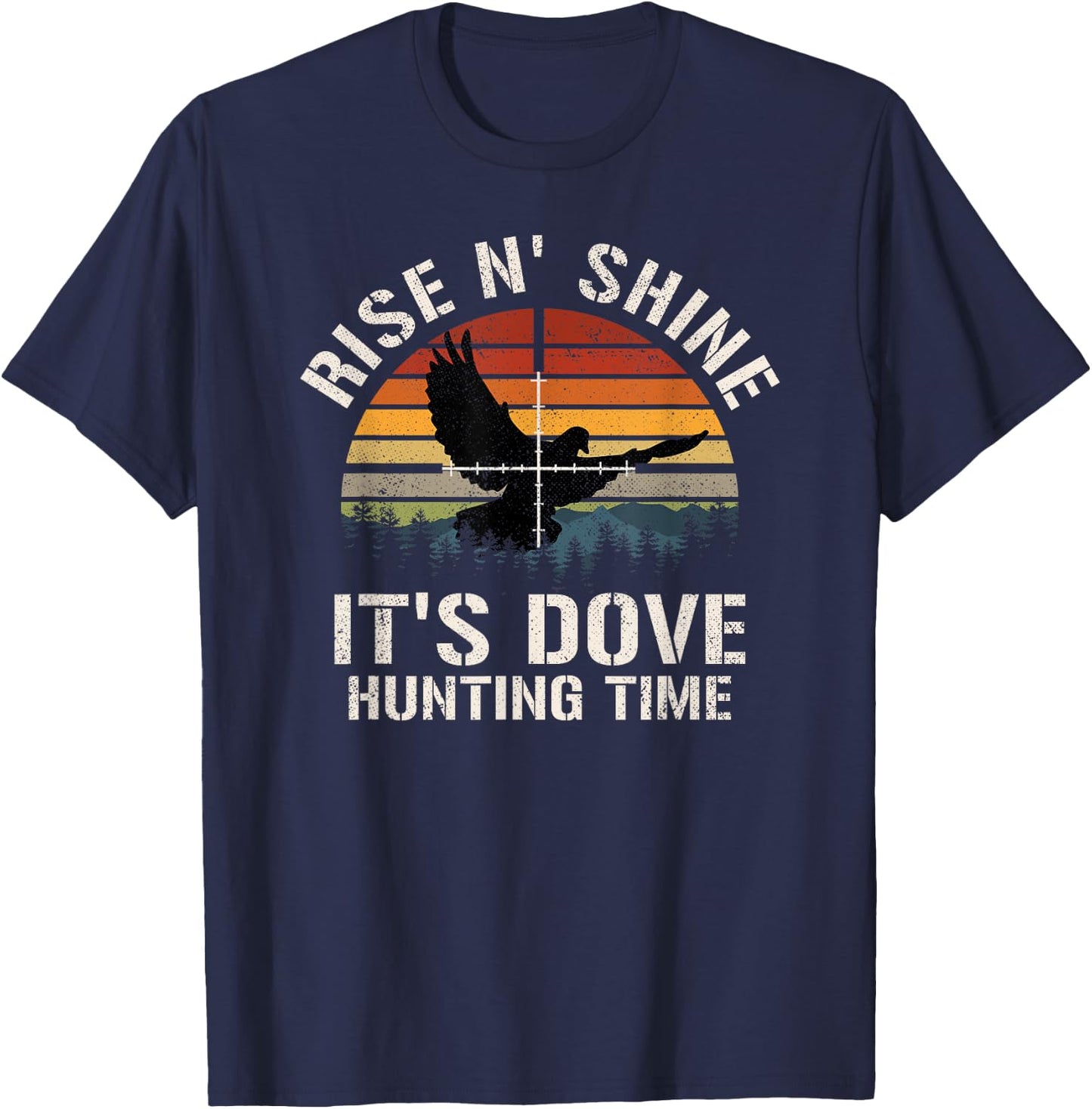 Vintage Sunset Dove Hunting Season T-Shirt - T-Shirt | Navy