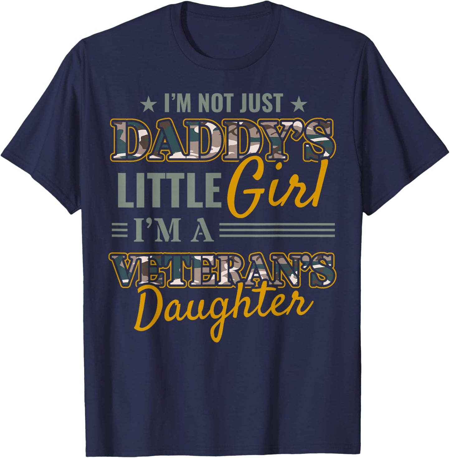 Army Veterans Daughter Peace Independence Day T-Shirt - T-Shirt | Navy