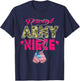 Proud Army Niece US Flag Camo Dog Tags Pride Military Family T-Shirt - T-Shirt | Navy