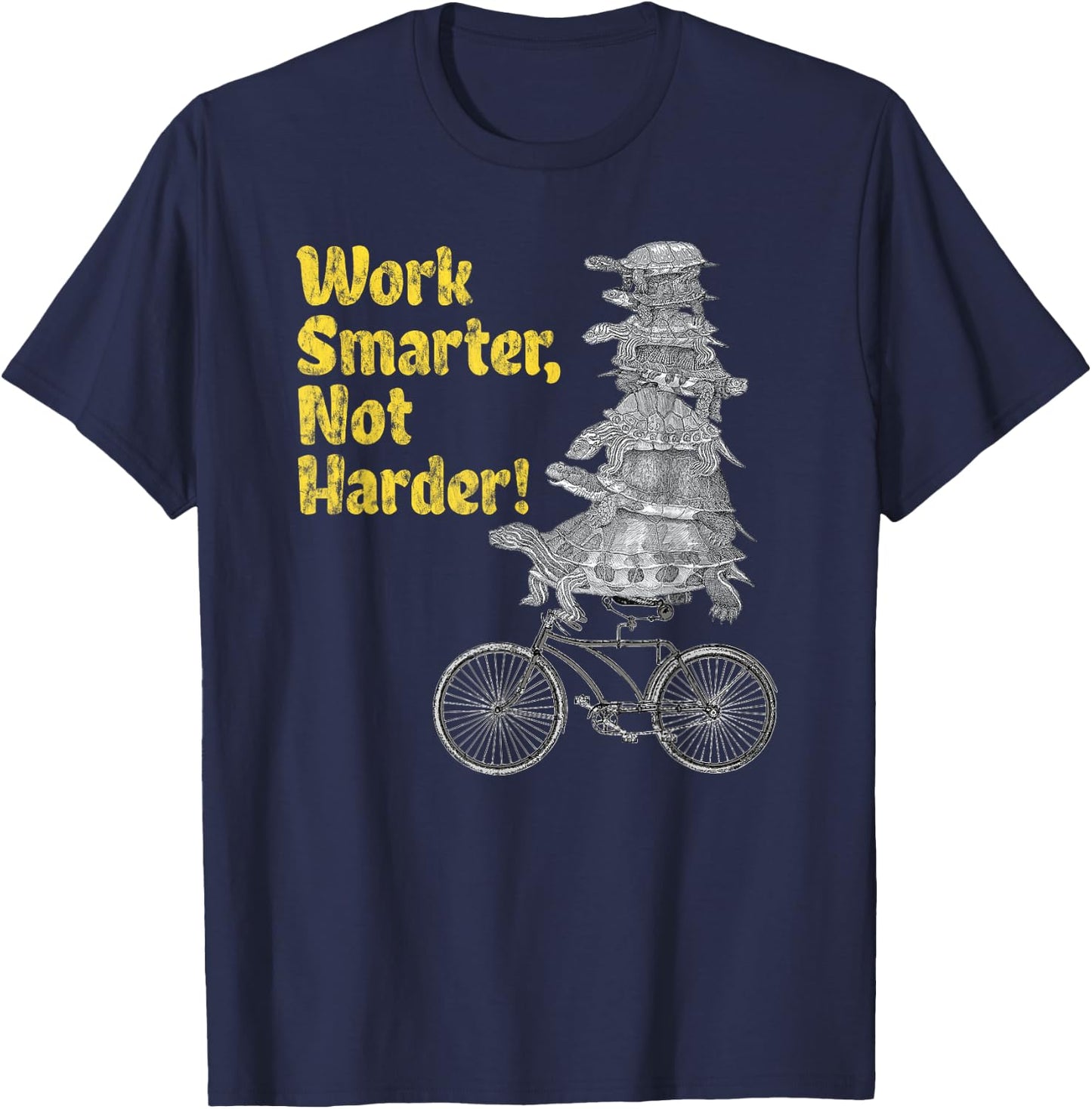 Work Smarter not harder Funny Turtle Gift T Shirt for Kids T-Shirt - T-Shirt | Navy