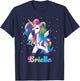 BRIELLE Name Personalized Custom Rainbow Unicorn Dabbing T-Shirt - T-Shirt | Navy