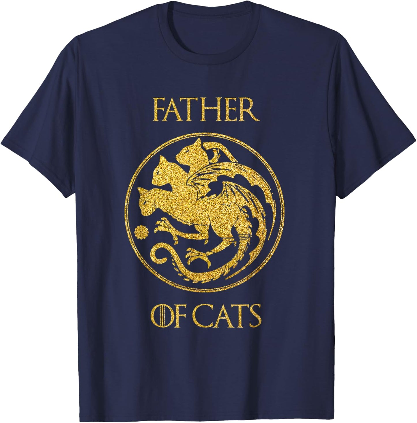 Father of Cats Shirt Cat Dad Cat Daddy T-Shirt - T-Shirt | Navy