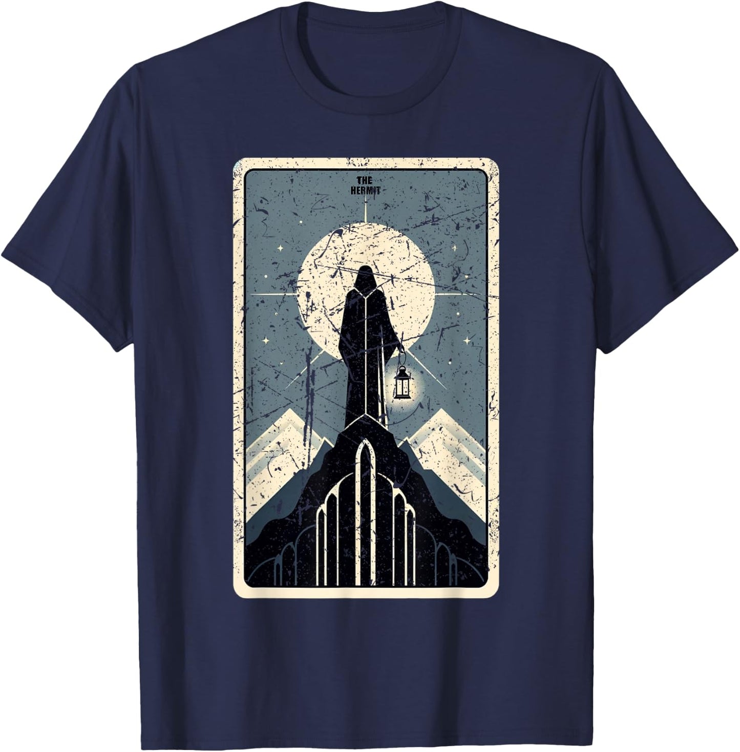 The Hermit Tarot Card Graphic T-Shirt - T-Shirt | Navy