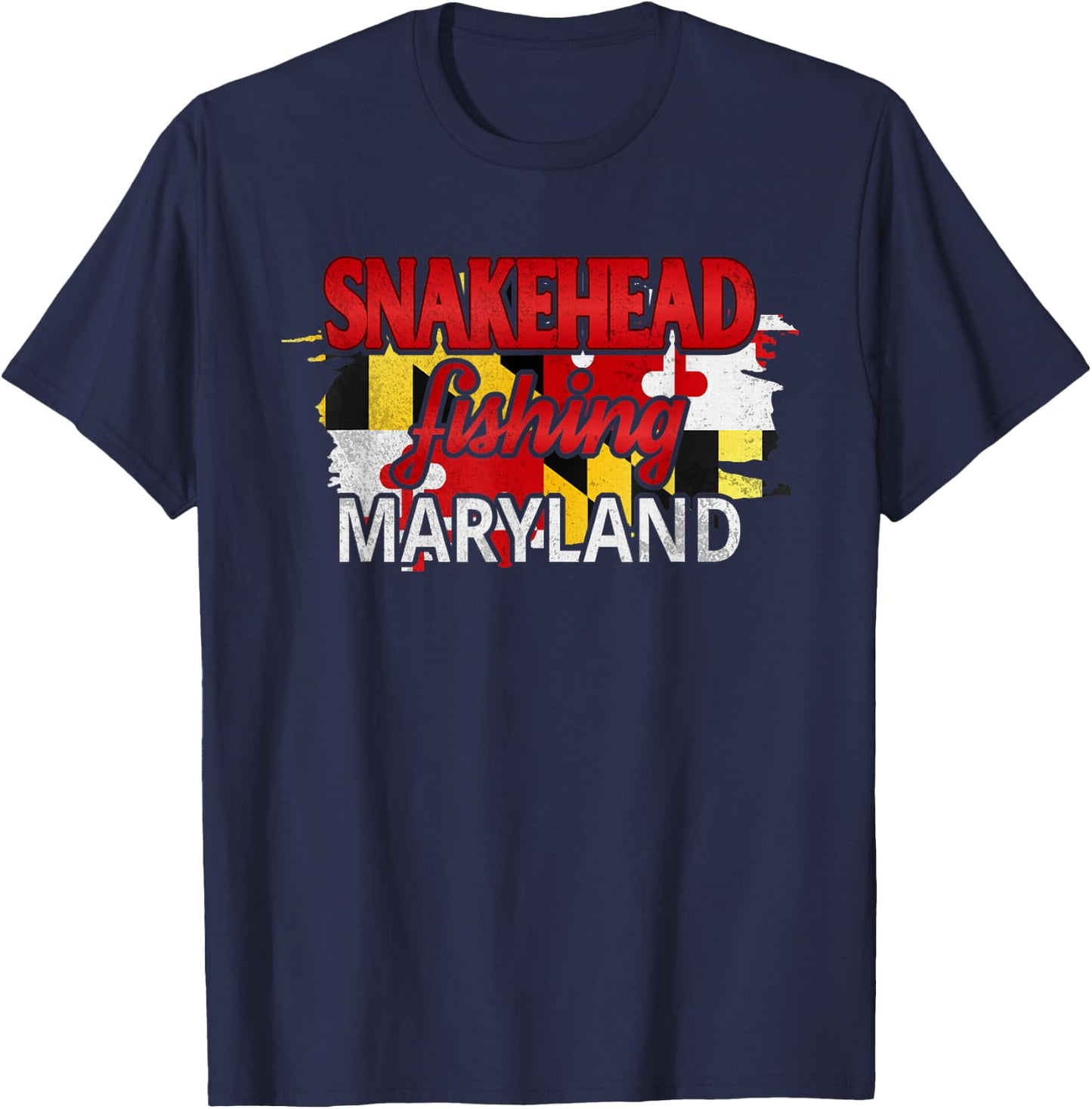 Snakehead Maryland Fishing T-Shirt - T-Shirt | Navy