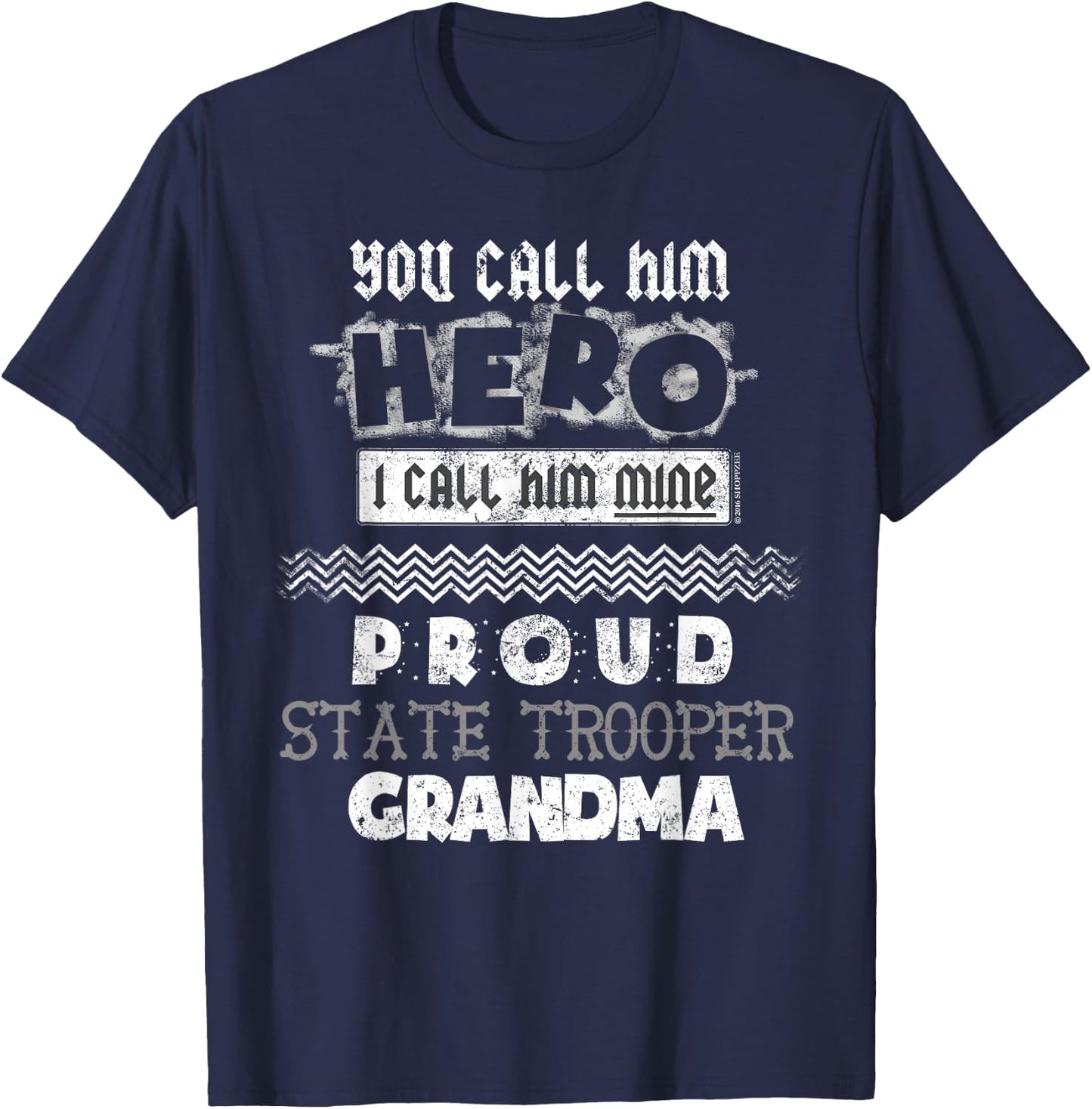 State Police State Trooper Grandma State Trooper Gifts T-Shirt - T-Shirt | Navy