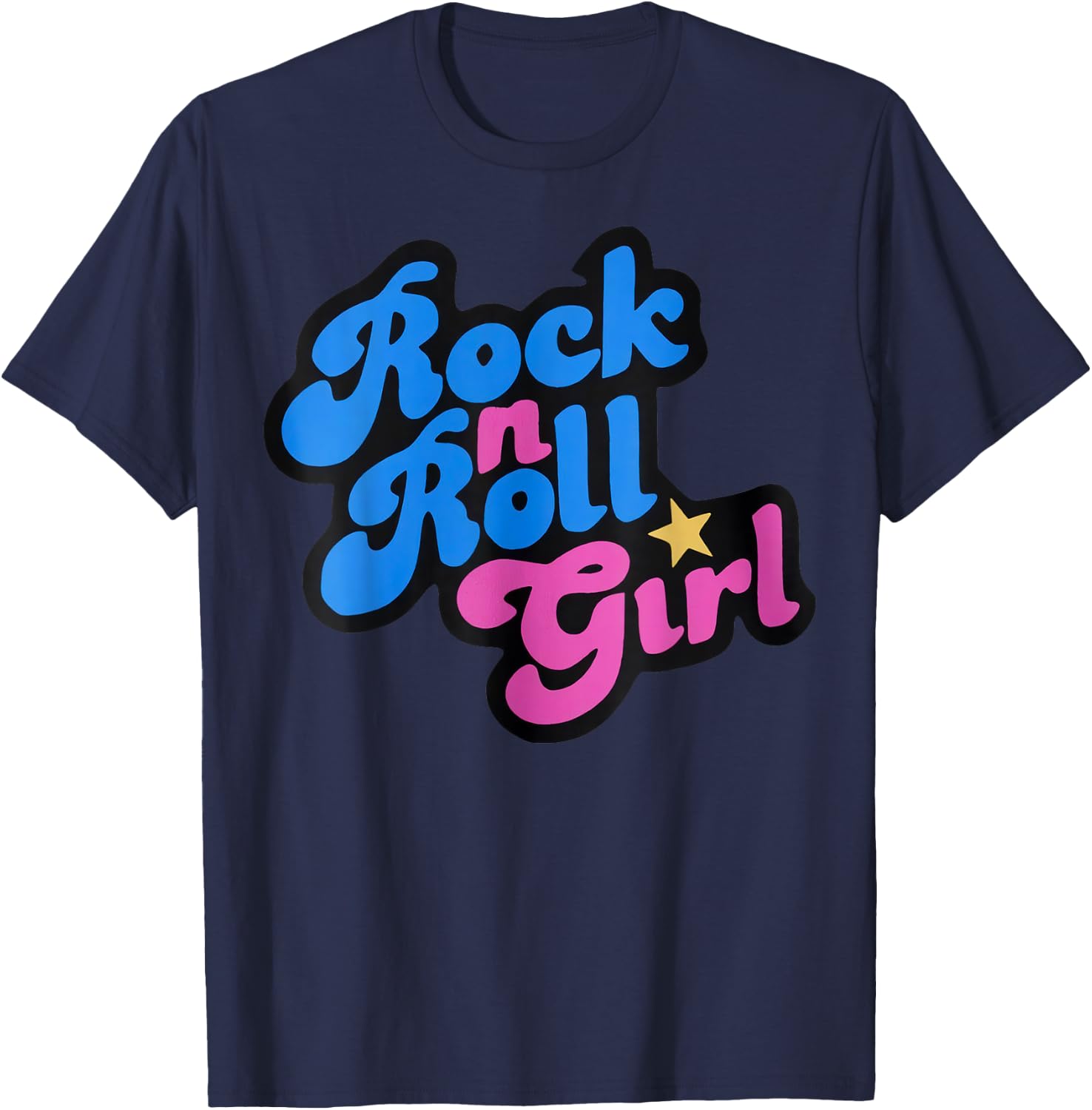 Rock N Roll Girl Ocean Fish Halloween Costumes Group Family T-Shirt - T-Shirt | Navy