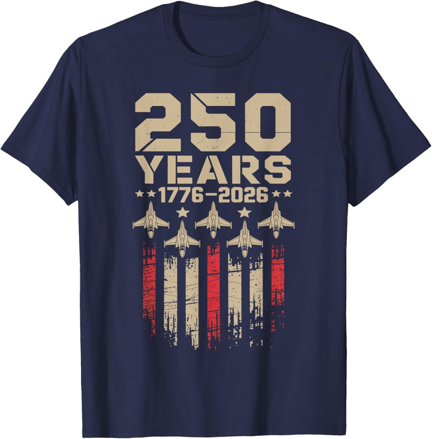 250th Anniversary USA Patriotic 250 Years American 4th July T-Shirt - T-Shirt | Navy