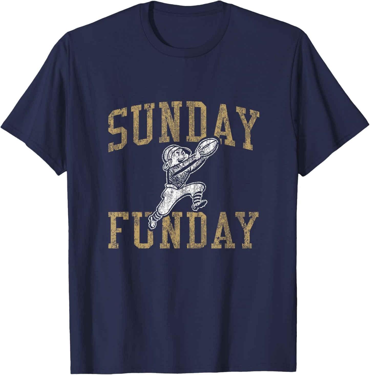 Vintage Sunday Funday T Shirt New Orleans Football Retro T-Shirt - T-Shirt | Navy