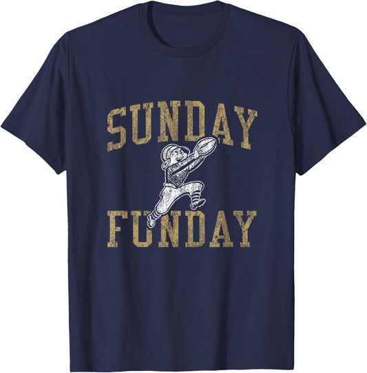 Vintage Sunday Funday T Shirt New Orleans Football Retro T-Shirt - T-Shirt | Navy