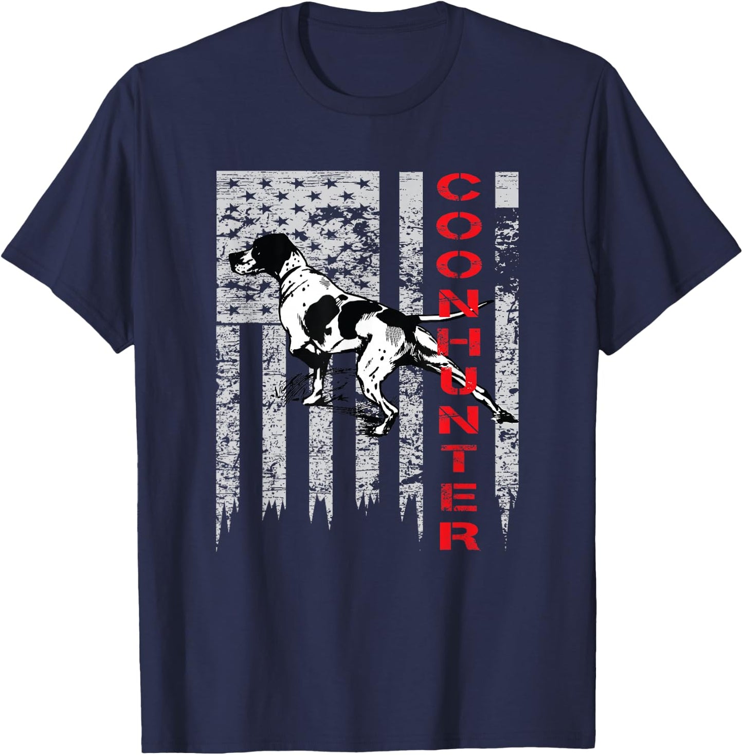 Distressed USA Flag Shirt for Coon Hunters T-Shirt - T-Shirt | Navy