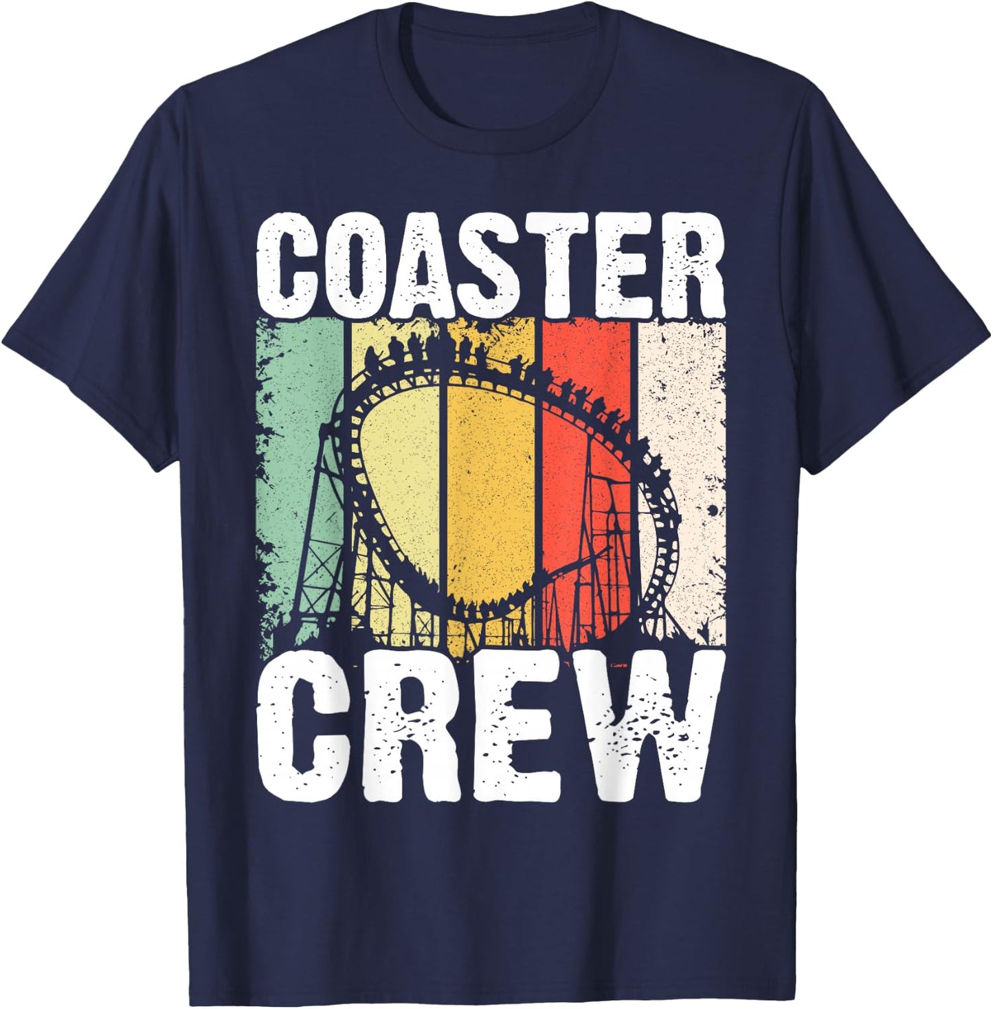 Vintage Rollercoaster Crew I Family Roller Coaster T-Shirt - T-Shirt | Navy