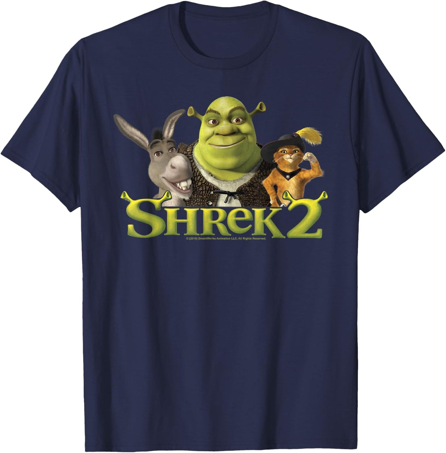 Shrek 2 Donkey & Puss in Boots Best Friends T-Shirt - T-Shirt | Navy