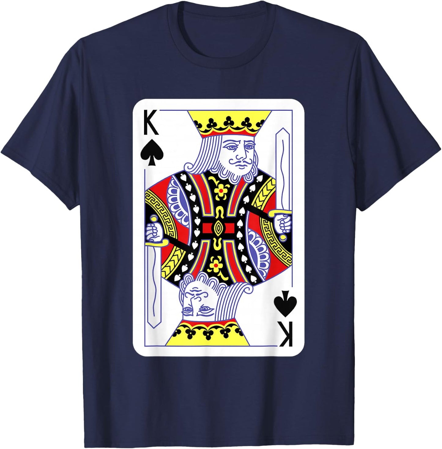 King of Spades Playing Cards Halloween Costume Casino Easy T-Shirt - T-Shirt | Navy