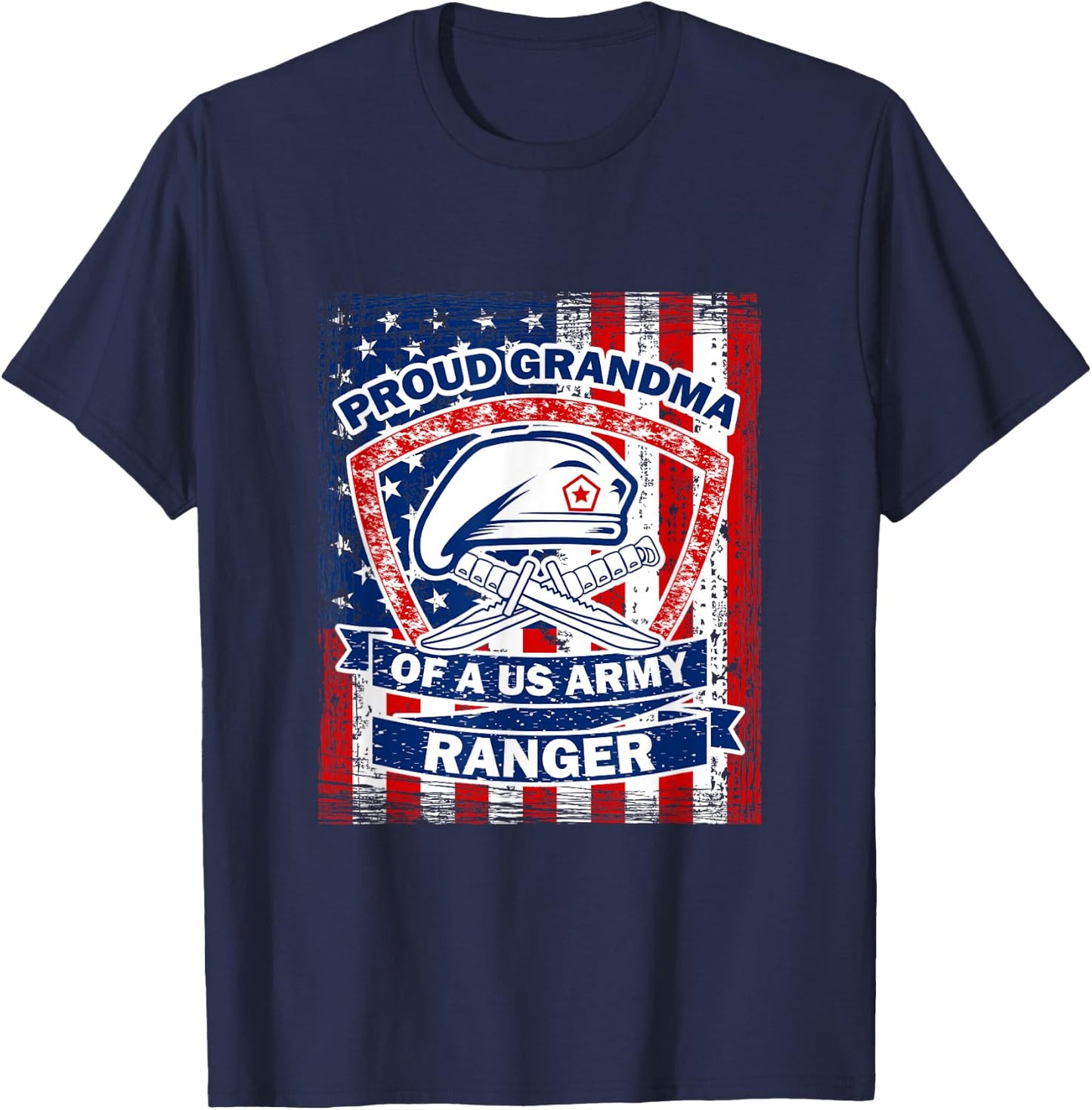 Proud Grandma of US Army Ranger T-Shirt - T-Shirt | Navy