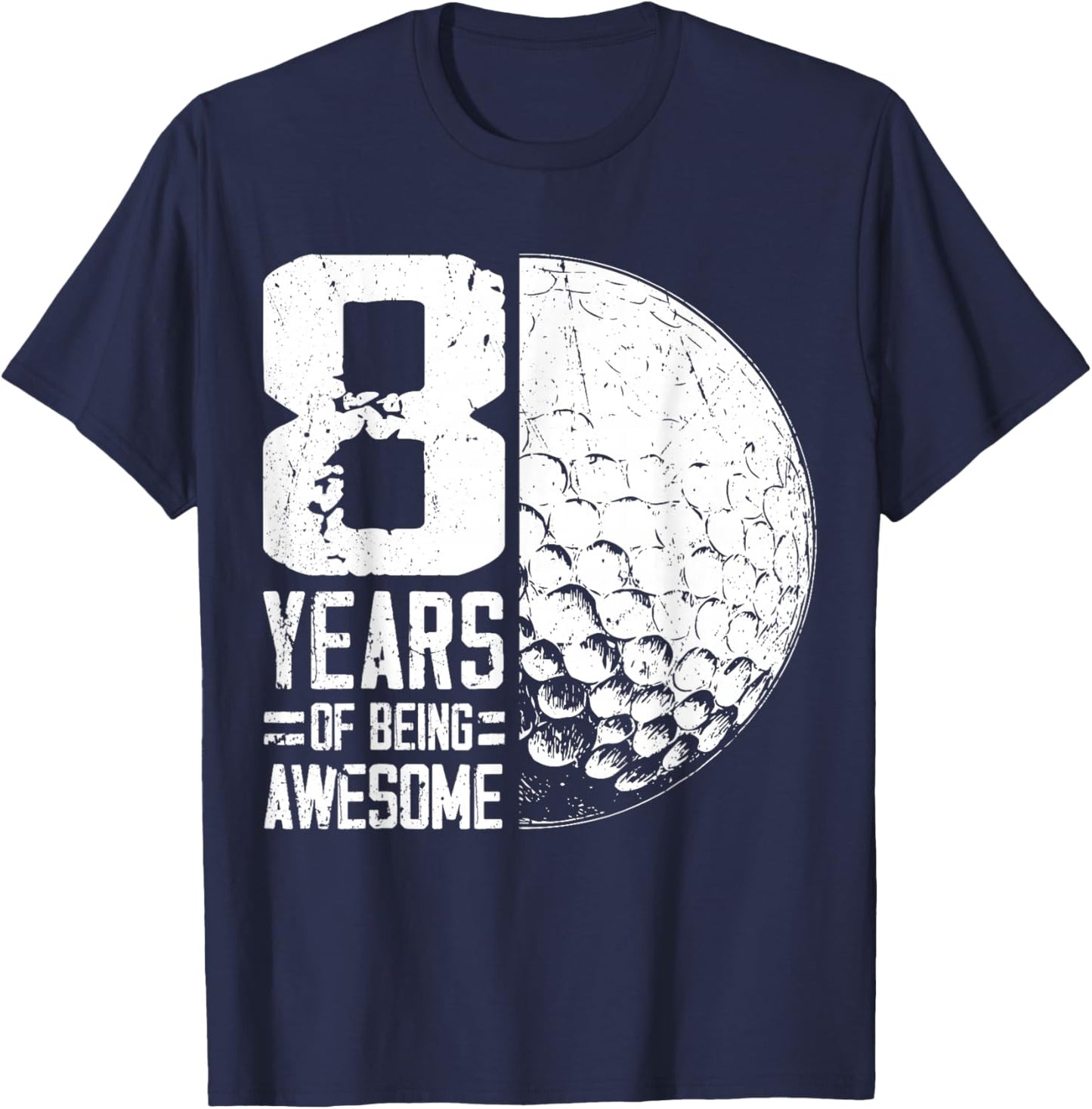8th Birthday Boys Golf Player Golf 8 Years Old T-Shirt - T-Shirt | Navy