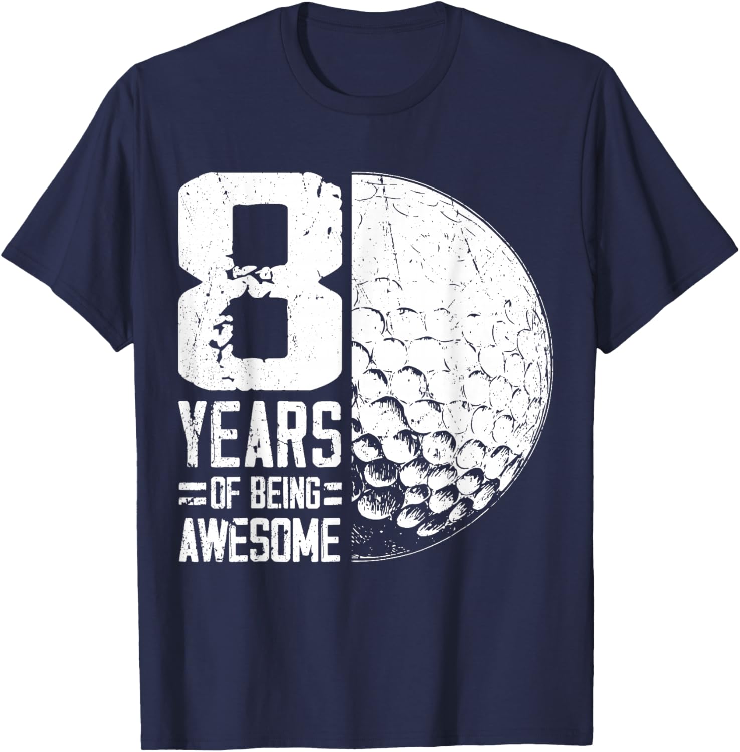 8th Birthday Boys Golf Player Golf 8 Years Old T-Shirt - T-Shirt | Navy