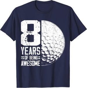 8th Birthday Boys Golf Player Golf 8 Years Old T-Shirt - T-Shirt | Navy