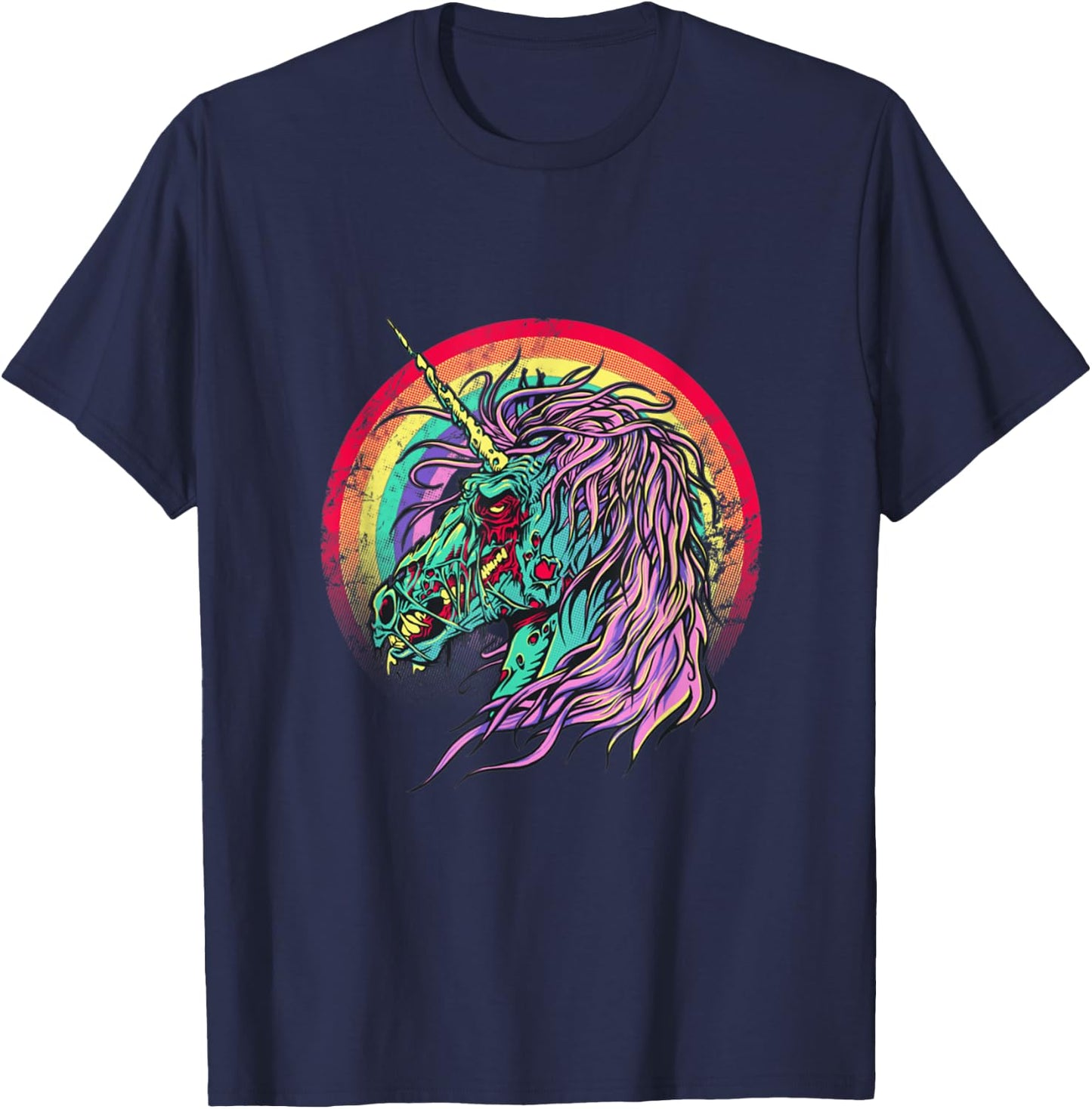 Zombie Unicorn Unicorn Halloween T-Shirt - T-Shirt | Navy