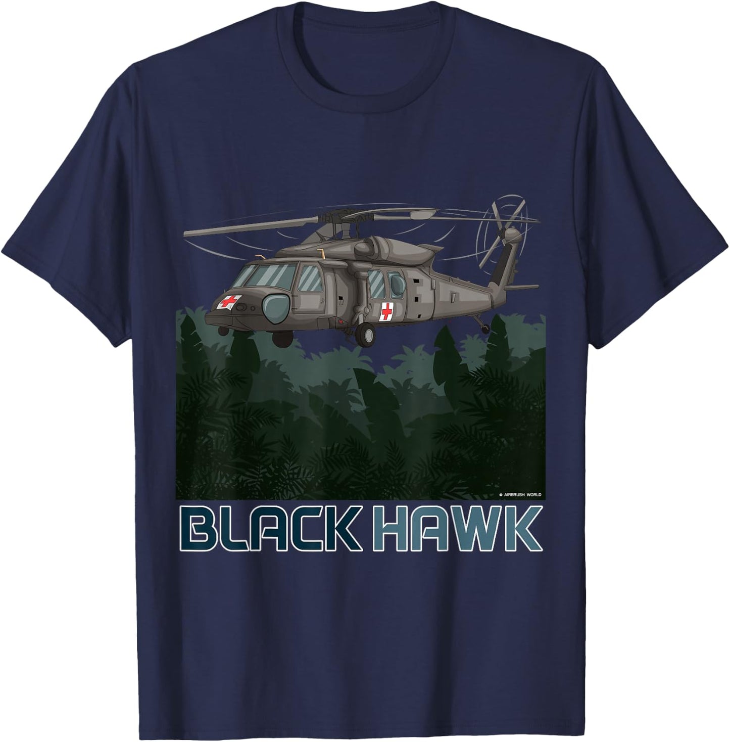 Black Hawk Helicopter Military Armed Forces Novelty Gift T-Shirt - T-Shirt | Navy