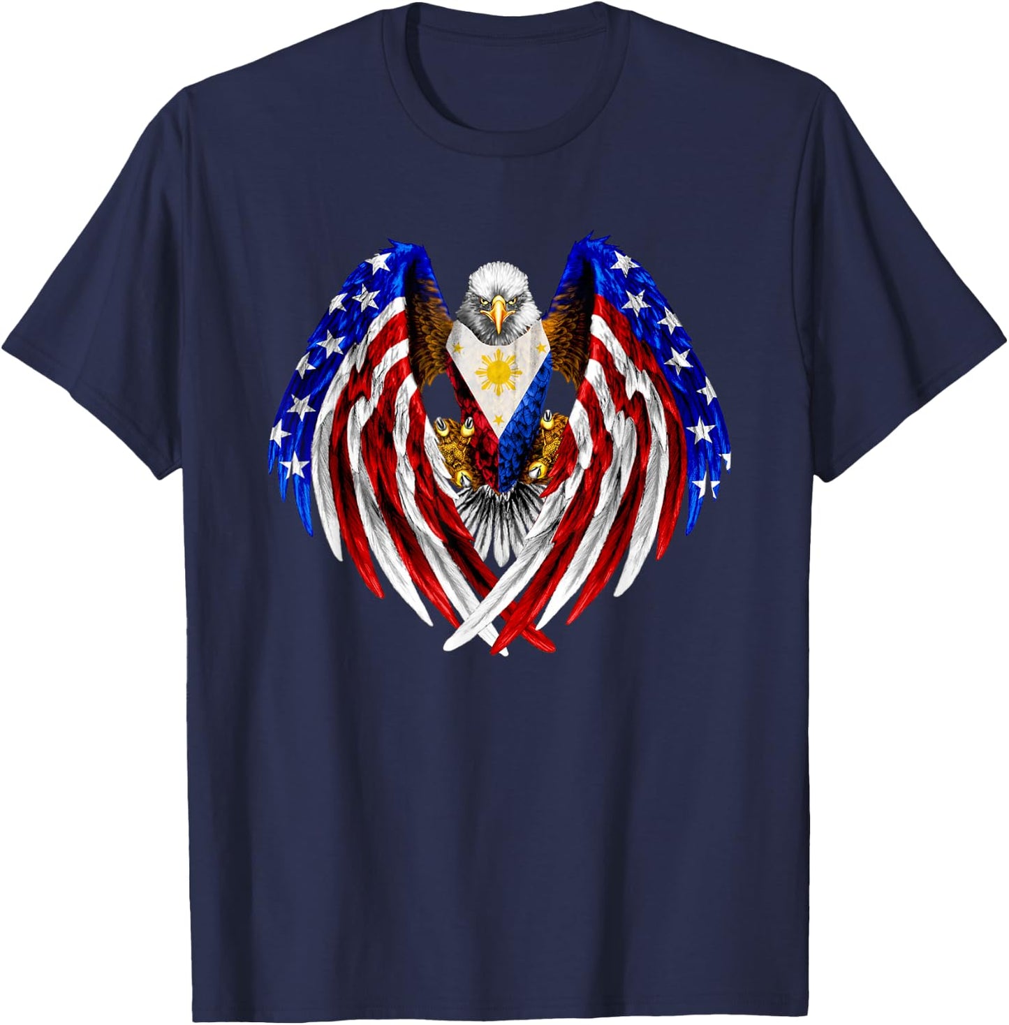 Filipino American Philippines USA Flag Eagle T-Shirt - T-Shirt | Navy