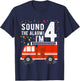 Kids Fire Truck 4th Birthday Boy 4 Year Old Firefighter T-Shirt - T-Shirt | Navy