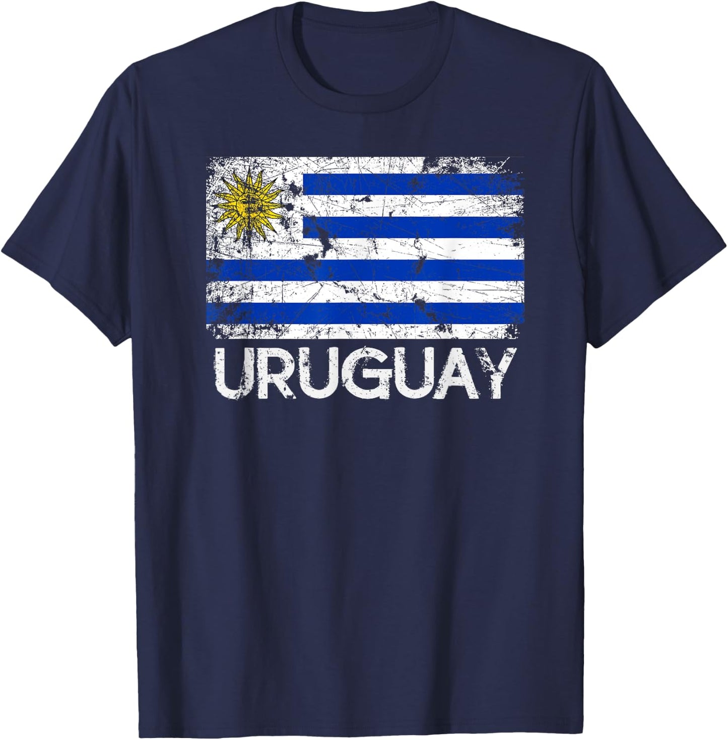 Uruguayan Flag | Vintage Made In Uruguay Gift T-Shirt - T-Shirt | Navy
